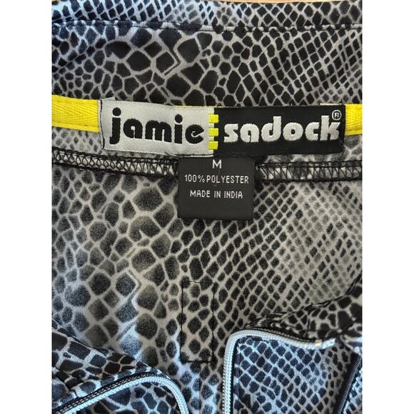 Jamie Sadock Women's Short Sleeve Top Collared 1/4 Zip Snake Print Gray Size M - Picture 4 of 7